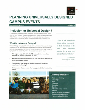 Planning Universally Designed Campus Events