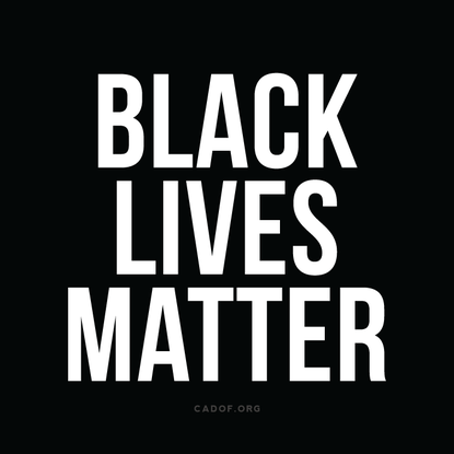 White text of Black Lives Matter against a black background